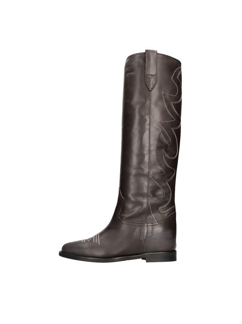 Leather cowboy boots VIA ROMA 15 | 3515 MALIBUT.MORO